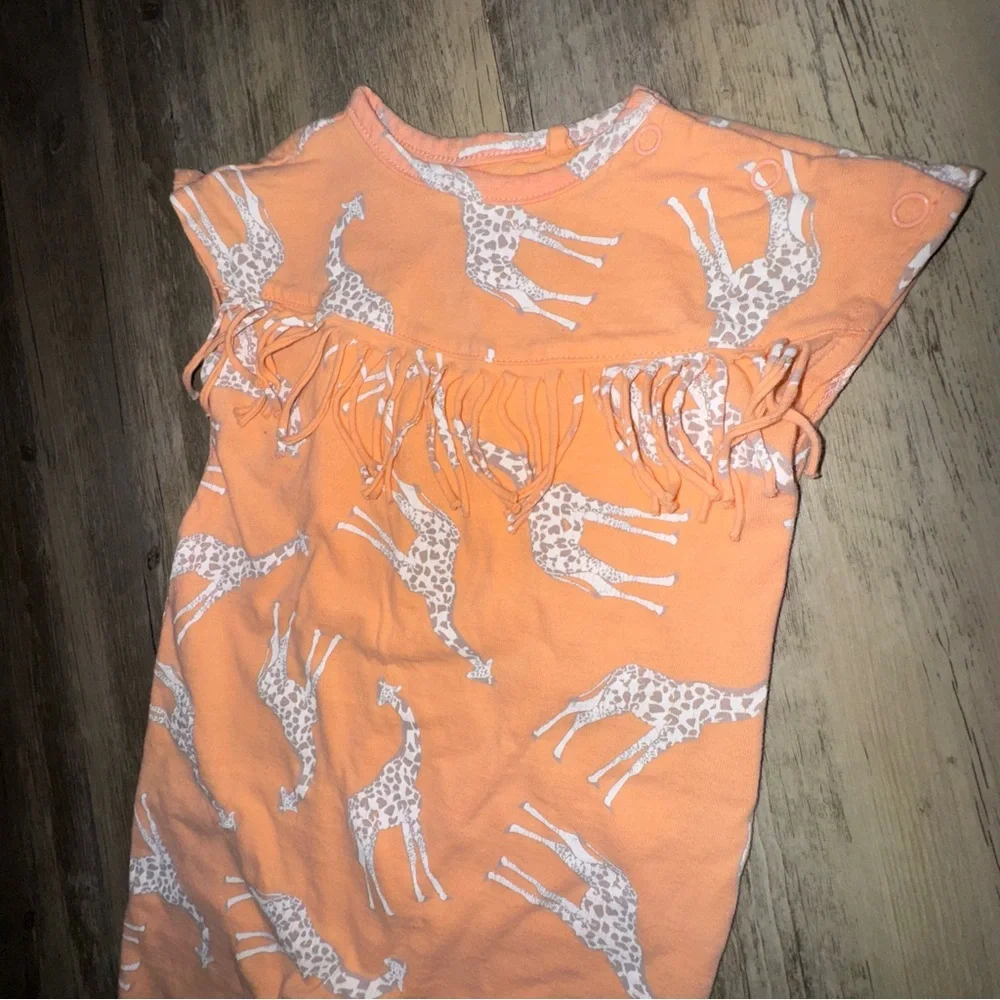 Jessica Simpson Orange Giraffe Print Romper